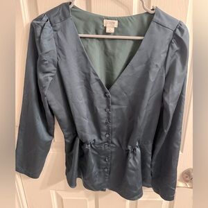 J. Crew Blouse Dark Green
